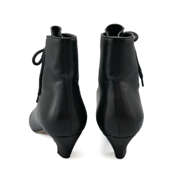 Christian Dior I-Dior Lace-Up Ankle Boots Black Leather 37.5 - Picture 5 of 9